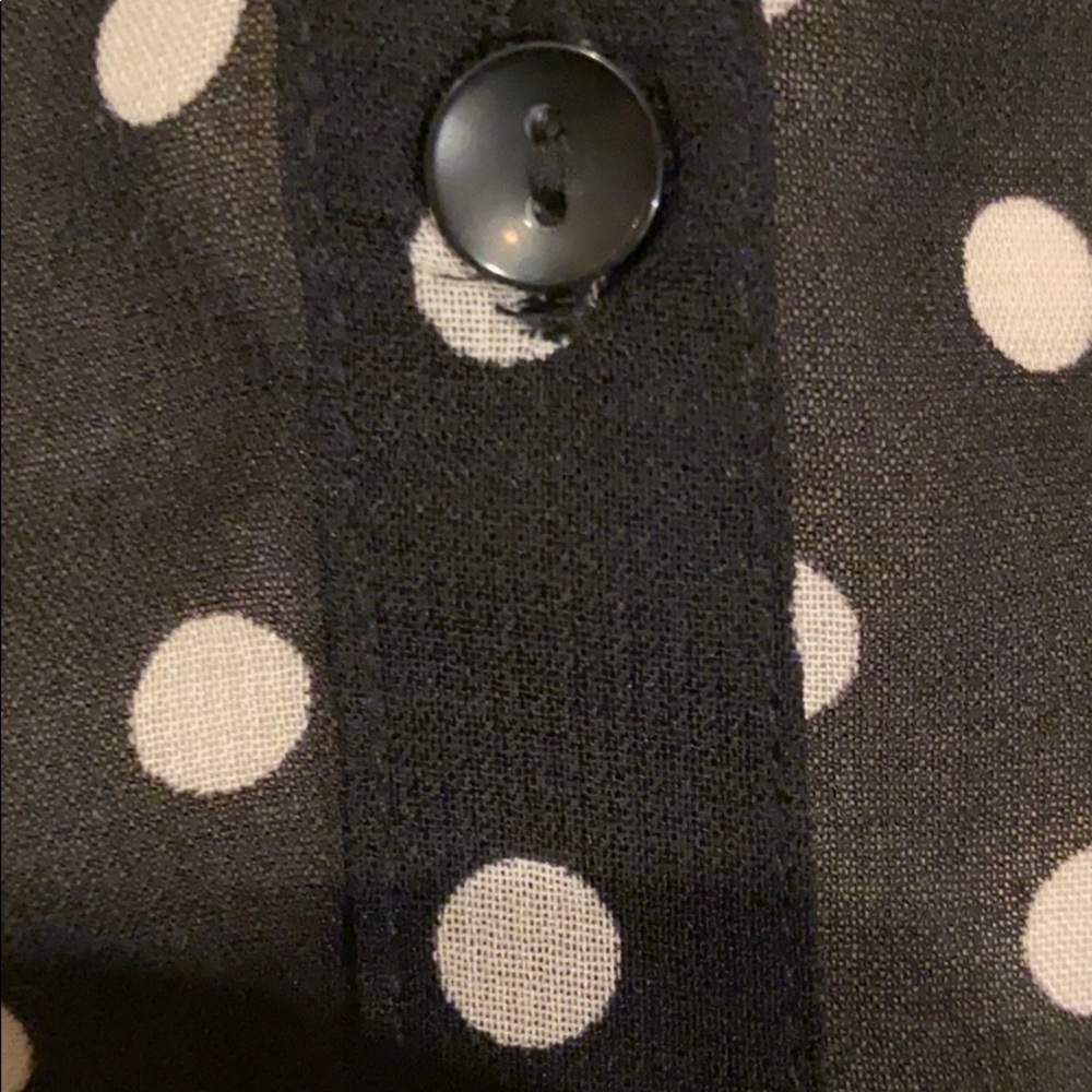 H & M POKA DOT BLOUSE BUTTON FRONT - Picture 9 of 13